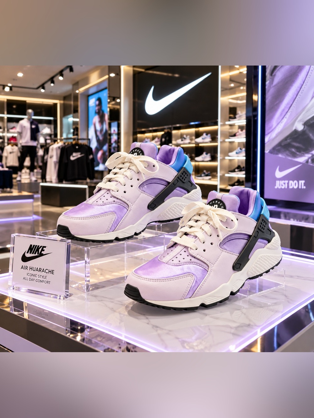 Nike Women's Air Huarache Lilac Barely Grape Size 7.5